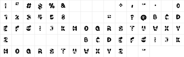 Banana Regular Character Map