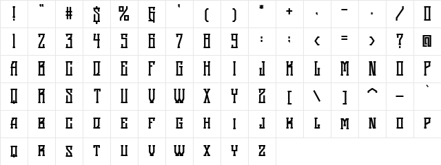 Black Squad Regular Character Map