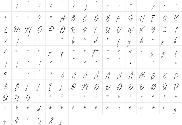 Anthery Collection DEMO Regular Character Map