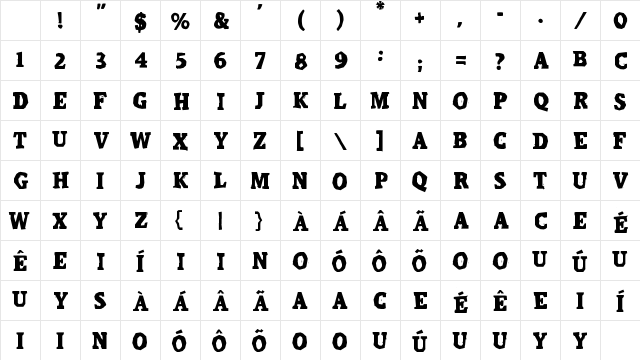 CalangoRevi Regular Character Map CalangoRevi Regular Character Map