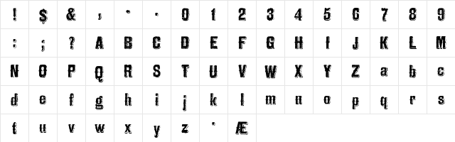 Archive Gothic Ornate Regular Character Map