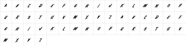The Quick Marker Regular Character Map