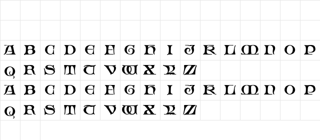 Fabliaux Regular Character Map