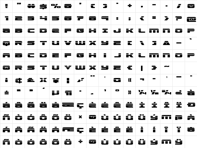 Speed Phreak Title Regular Character Map Speed Phreak Title Regular Character Map