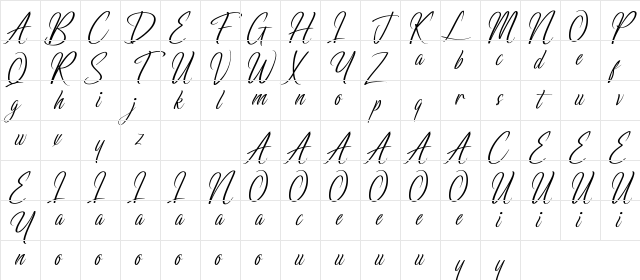 Lackluster Demo Regular Character Map Lackluster Demo Regular Character Map