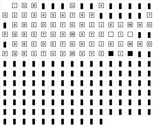 WhitneyIndexWhite SquareMd Character Map