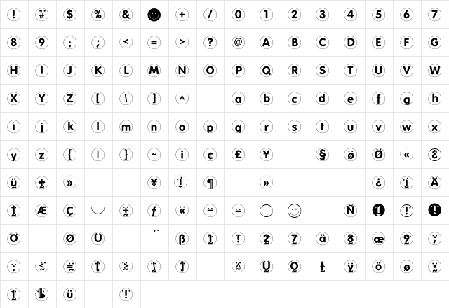 FolksCirclePositive Regular Character Map