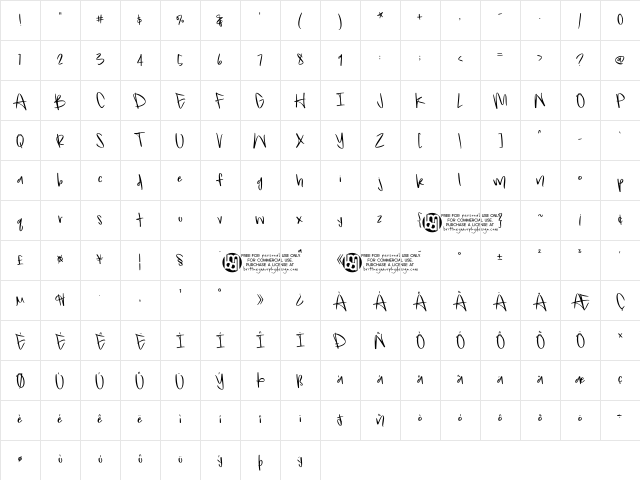 Airbender Regular Character Map Airbender Regular Character Map