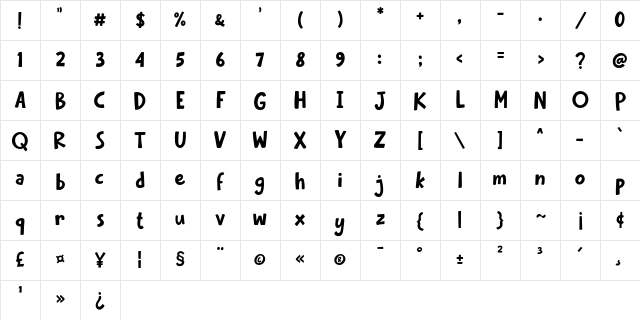 Washtime Regular Character Map Washtime Regular Character Map