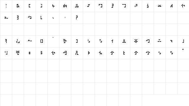 321 kana Character Map