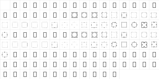 Square Frames Demo Character Map Square Frames Demo Character Map