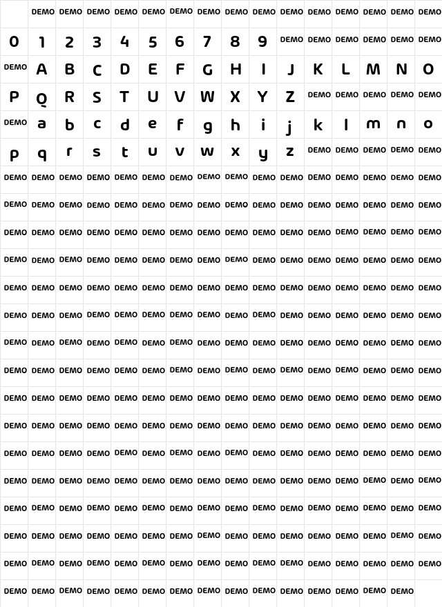 Arlon SemiBold DEMO Character Map