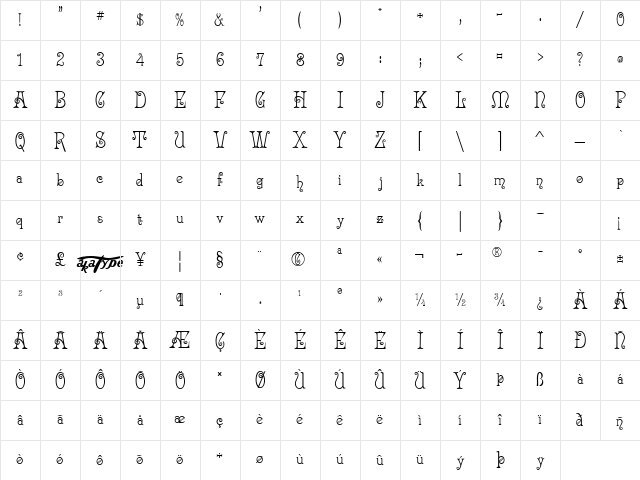 akaArcade Regular Character Map akaArcade Regular Character Map