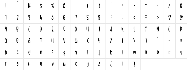 Baby Boy Regular Character Map