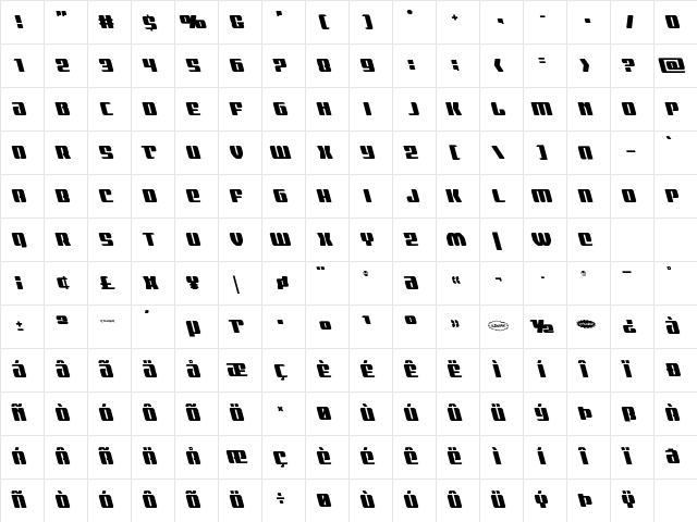 Nicomedia Leftalic Italic Character Map Nicomedia Leftalic Italic Character Map