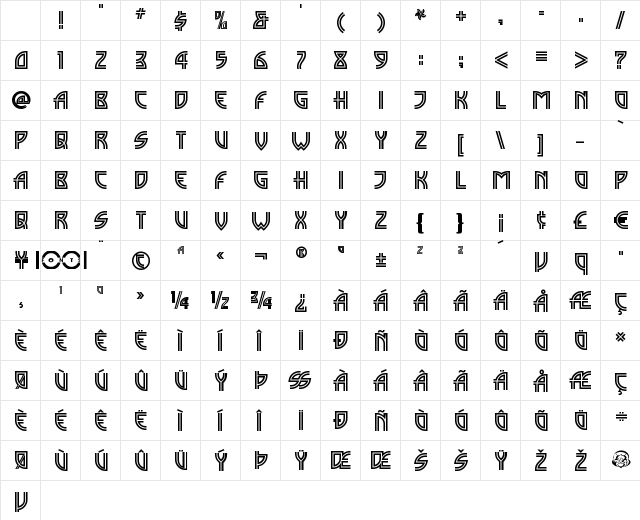 Madison Square NF Regular Character Map