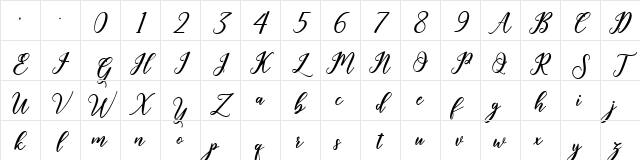 Geralyn Regular Character Map Geralyn Regular Character Map
