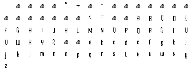 BHURON Regular Character Map