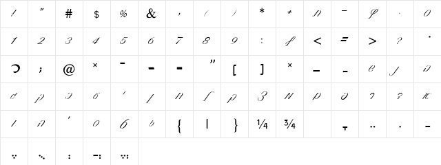 0-Heb Hand Medium Character Map