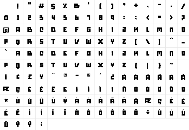 Byorg Regular Character Map Byorg Regular Character Map