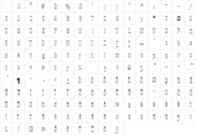 FranklinGotTExtConOu1 Regular Character Map FranklinGotTExtConOu1 Regular Character Map