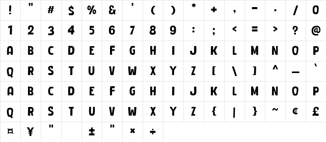 Tak Cubit Regular Character Map Tak Cubit Regular Character Map