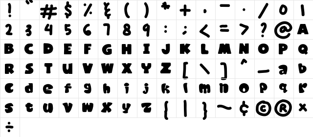 Kaiden Regular Character Map Kaiden Regular Character Map