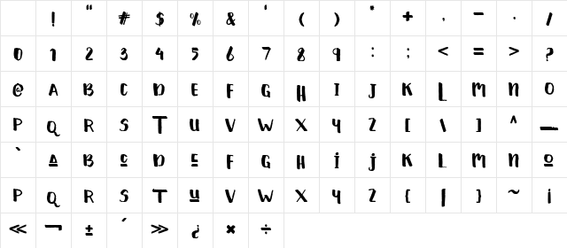 Hello Cute Regular Character Map Hello Cute Regular Character Map