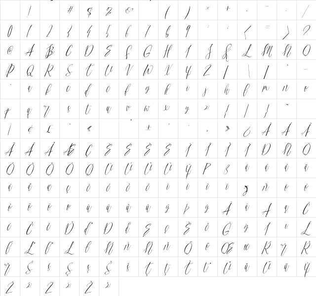 TheParis Regular Character Map