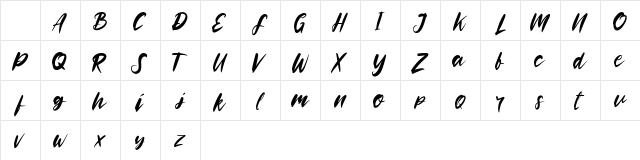 Rooselyn demo Regular Character Map