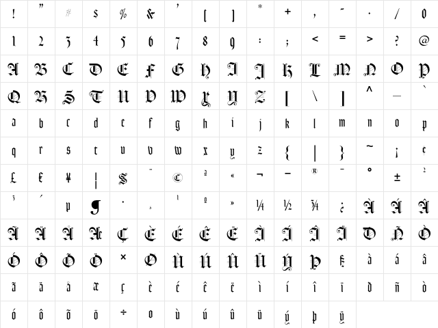 Balder Dash NF Regular Character Map Balder Dash NF Regular Character Map