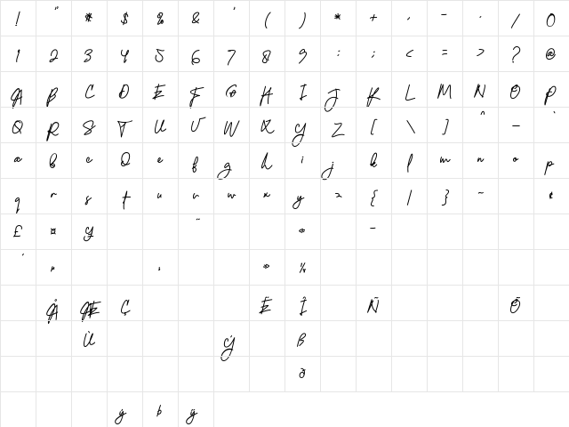Elegrand Regular Character Map Elegrand Regular Character Map