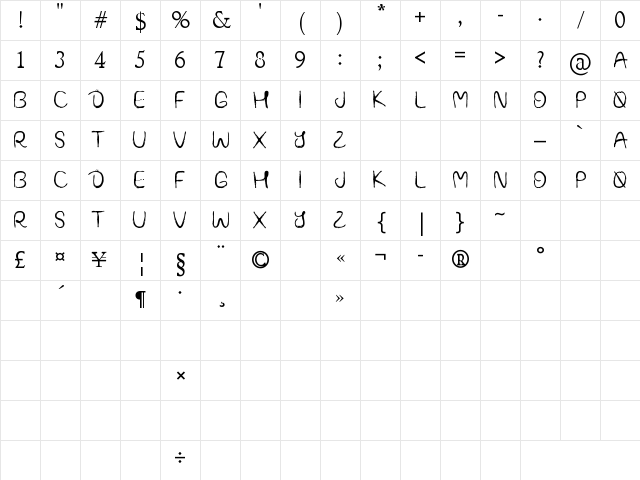 BEDOUIN Regular Character Map BEDOUIN Regular Character Map