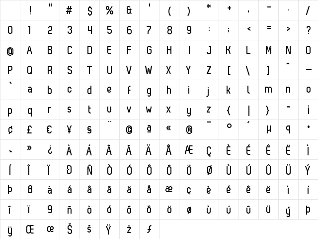 Zag Bold Regular Character Map Zag Bold Regular Character Map