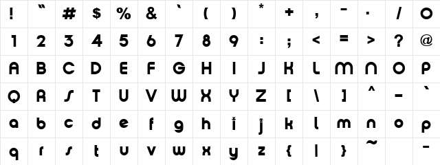 TXT Groovy Smooth Regular Character Map