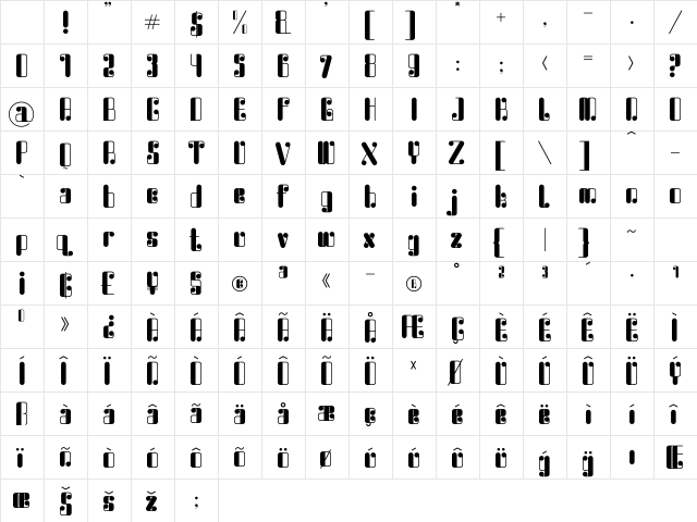 Waterlord Regular Character Map Waterlord Regular Character Map