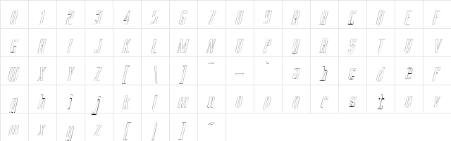 BRANCHE Outline Italic Character Map BRANCHE Outline Italic Character Map