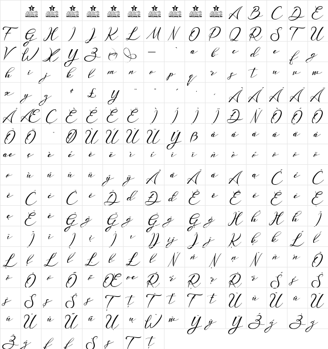 UNIVERSAL SCRIPT Personal Use Regular Character Map UNIVERSAL SCRIPT Personal Use Regular Character Map