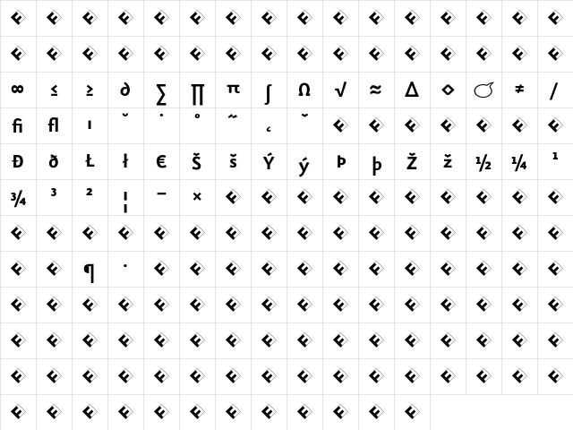 Eureka Sans Bold Exp Character Map