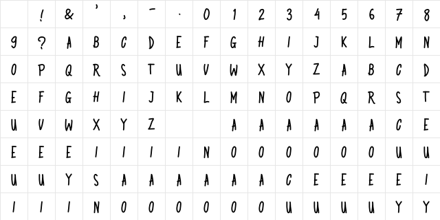 Bad Saturday Regular Character Map Bad Saturday Regular Character Map