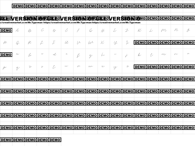 Albiol Regular Character Map