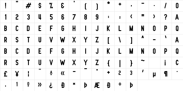 Nue Gothic Round Regular Character Map Nue Gothic Round Regular Character Map