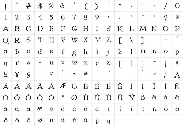 Echedo Regular Character Map Echedo Regular Character Map