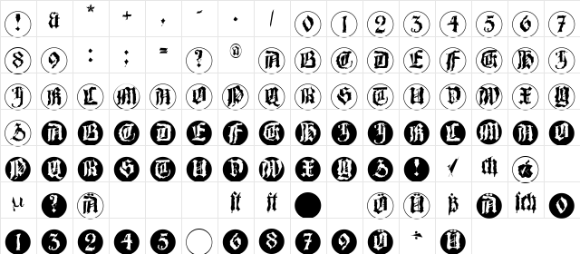 Barlos-RandomRings Regular Character Map