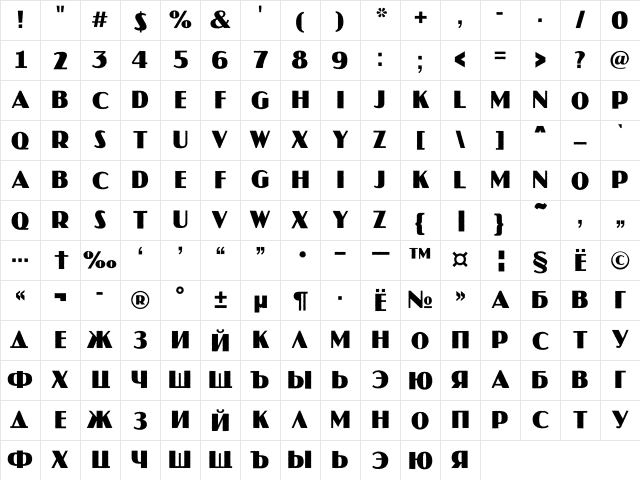 a_JasperTitulRg Bold Character Map a_JasperTitulRg Bold Character Map