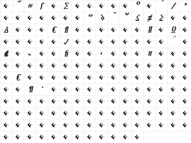 CallFiveL-ItalicExp Regular Character Map
