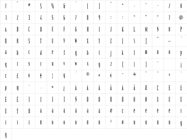 Offbeat Medium Character Map Offbeat Medium Character Map