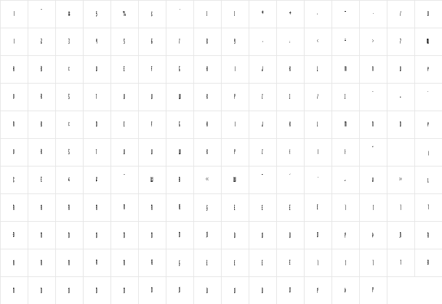 MacroscopicE Regular Character Map MacroscopicE Regular Character Map