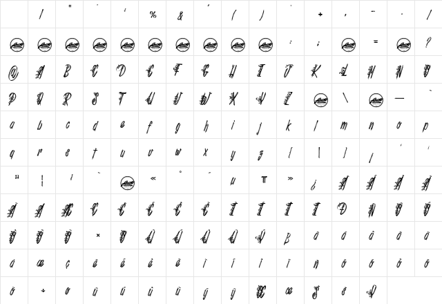 Shenanigans_PersonalUseOnly Regular Character Map Shenanigans_PersonalUseOnly Regular Character Map