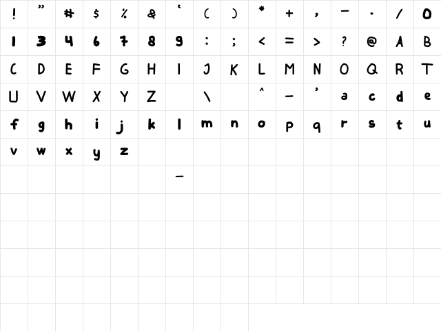 normal kids Regular Character Map normal kids Regular Character Map